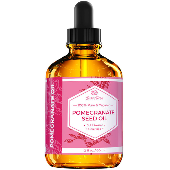 Leven Rose Pomegranate Seed Oil 100 Pure Unrefined Cold Pressed Antioxidant Moisturizer for Hair Skin and Nails 2 oz