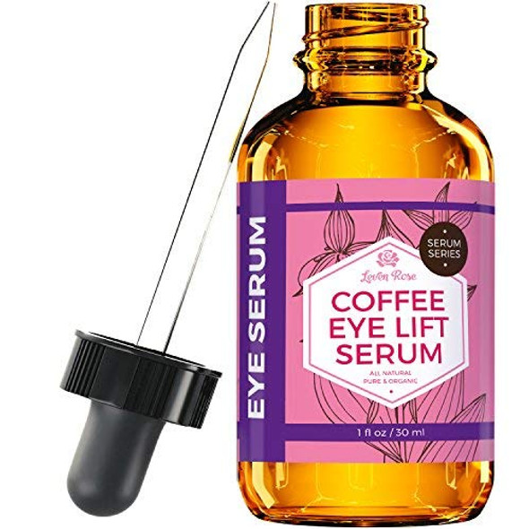 Coffee Eye Lift Serum By Leven Rose Pure Organic Natural Reduces Puffiness Anti Aging Brightens Tired Eyes 1 Oz