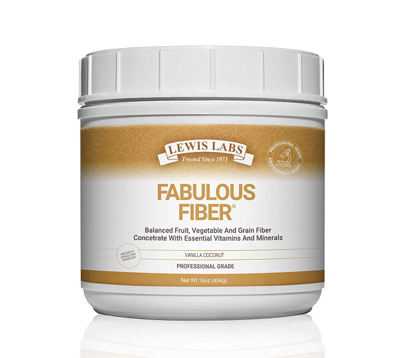 Lewis Labs Fabulous Fiber Powder Supplement  Delicious Quick Dissolve Daily Fiber Powder from Fruits Vegetables  Grains  Professional Grade Vitamins  Minerals Proudly Made in The USA  16 Ounces