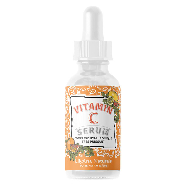 LilyAna Naturals Vitamin C Serum for Face  Face Serum with Hyaluronic Acid and Vitamin E Anti Aging Serum Reduces Age Spots and Sun Damage Promotes Collagen and Elastin  1oz