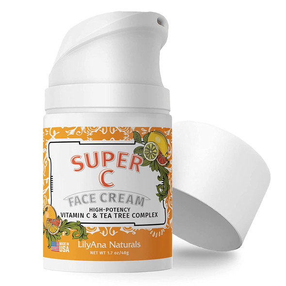 LilyAna Naturals Super C Face Cream  Wrinkle Cream for Face  Vitamin C Face Cream for Women and Men  HighPotency Vitamin C and Tea Tree Complex  1.7oz