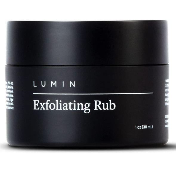 Lumin Exfoliating Rub for Men 1 oz  Activated Charcoal Face Exfoliator Rub for Reducing Dullness Dryness Dark Spots Blackheads and Shaving Irritation  Achieve Your Best Look