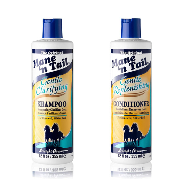 Mane n Tail Gentle Clarifying Shampoo  Gentle Replenishing Conditioner 12 Ounce Each