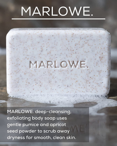 MARLOWE. No. 102 Mens Body Scrub Soap 7 oz  Best Exfoliating Bar for Men  Made with Natural Ingredients  Green Tea Extract  Amazing Scent