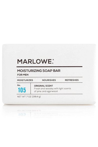 MARLOWE. No. 105 Body Moisturizing Soap for Men 7 oz  Made with Shea Butter  Natural Ingredients for Gentle Cleansing  Rich  Creamy Lather  Awesome Original Scent Pack of 1
