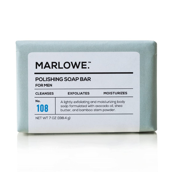 MARLOWE. No. 108 Polishing Soap Bar  Best Cleansing  Moisturizing Bar for Men