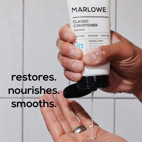 MARLOWE. No.173 Classic Mens Conditioner Restores Nourishes and Smooths Hair with Moisturizing Argan  Coconut Oil Original Fresh  Woodsy Scent All Hair Types Paraben  Phthalate Free 8 Fl Oz