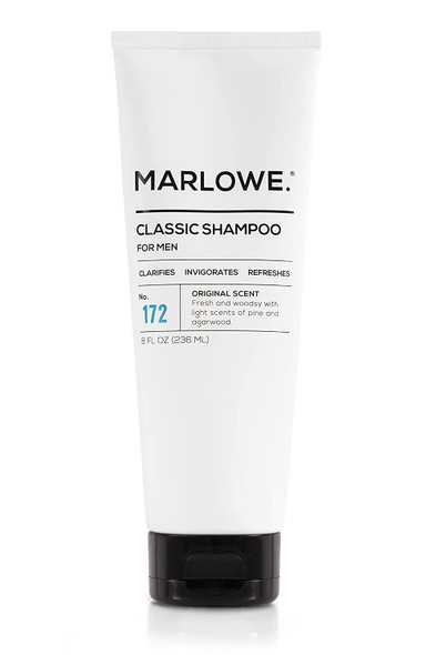 MARLOWE. No.172 Classic Mens Shampoo Clarifies Invigorates and Refreshes Hair with Moisturizing Argan Oil  Coconut Oil All Hair Types Paraben  Phthalate Free 8 Fl Oz