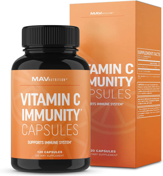 Vitamin C Capsules  for Immune Support  NonGMO Gluten Free Vegan  Vegetarian Friendly  Vitamin C as Ascorbic Acid 500mg per Capsule 2000mg per Serving 1 Pack