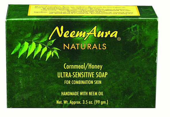 Neem Aura Ultra Sensitive Soap Cornmeal Honey  3.5 oz