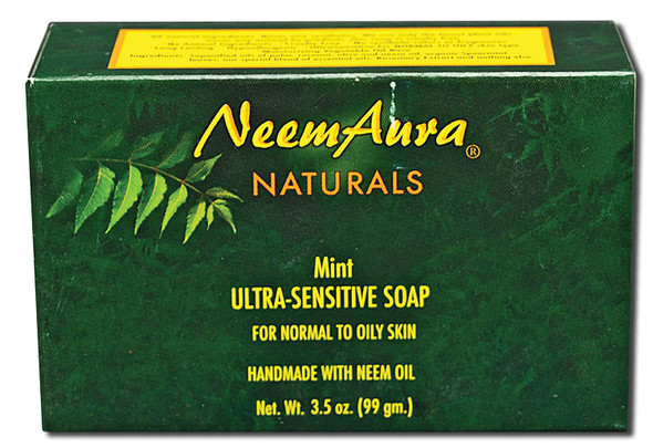 Neem Aura Naturals Ultra Sensitive Soap Mint  3.3 oz