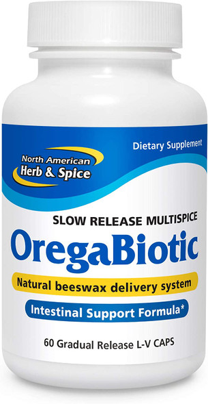 North American Herb  Spice OregaBiotic  60 Capsules  Immune System  Digestive Support  Hair Skin  Nail Health  Black Seed Oil Cumin Oil Oregano Oil Sage Oil  NonGMO  30 Total Servings