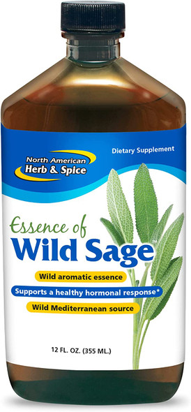 North American Herb  Spice Essence of Wild Sage  12 fl. oz.  SteamExtracted Sage  Supports a Healthy Hormonal Immune  Neurological Response  NonGMO  12 Total Servings