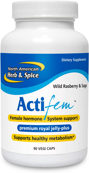 North American Herb  Spice ActiFEM  90 Capsules  Supports Hormone Balance for Women Metabolism  Mood  Royal Jelly Wild Atlantic Kelp Fennel  NonGMO  90 Total Servings