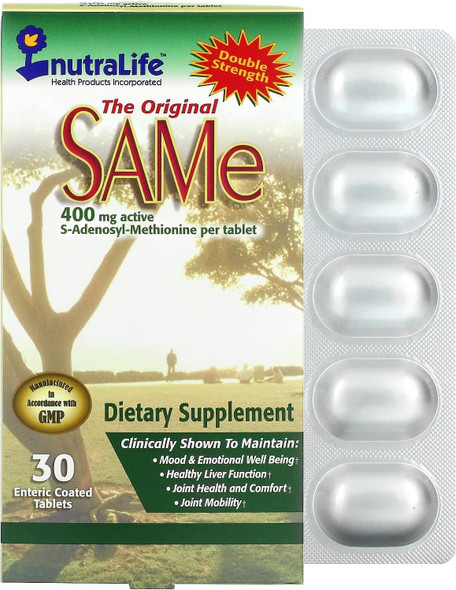 Nutralife The Original SAMe  400 mg  30 EntericCoated Tablets