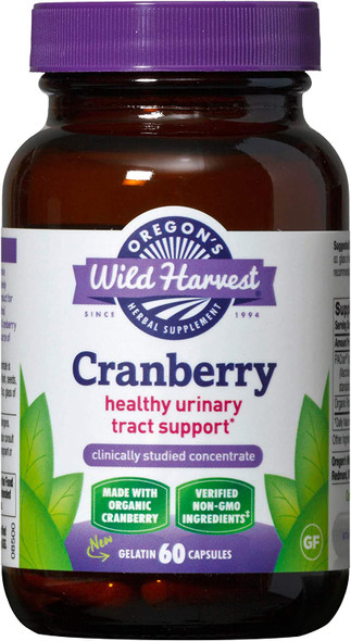 Oregons wild Harvest NonGMO GlutenFree Cranberry Organic Herbal Supplements 60 Count