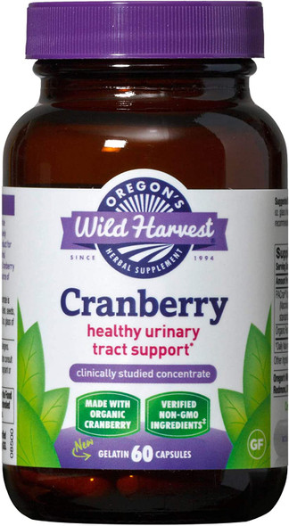 Oregons wild Harvest NonGMO GlutenFree Cranberry Organic Herbal Supplements 60 Count