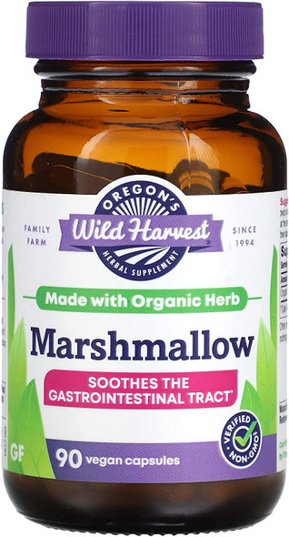 Oregons Wild Harvest Marshmallow Organic Herbal Supplement 90 Count