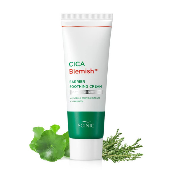 SCINIC Cica Blemish Barrier Soothing Cream 2.8 fl.oz 80ml  Thermal Irritation Soothing  Lowirritant Ph5.0 Moisture Cream Gently Soothes Tired Skin Caused By External Irritation  100 Vegan  Kbeauty