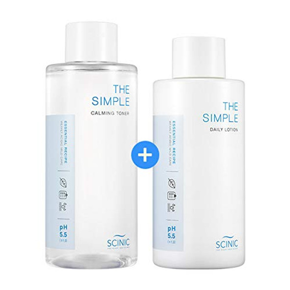 SCINIC The Simple Calming Toner 300ml  Daily Lotion 260ml Set