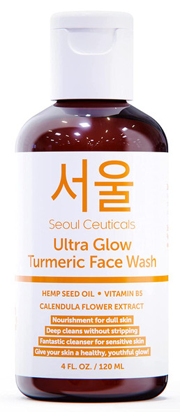 Korean Skin Care Turmeric Sensitive Skin Face Wash Cleanser  Korean Skincare K Beauty Products For Dry Skin  Facewash for Glowing Skin 4oz