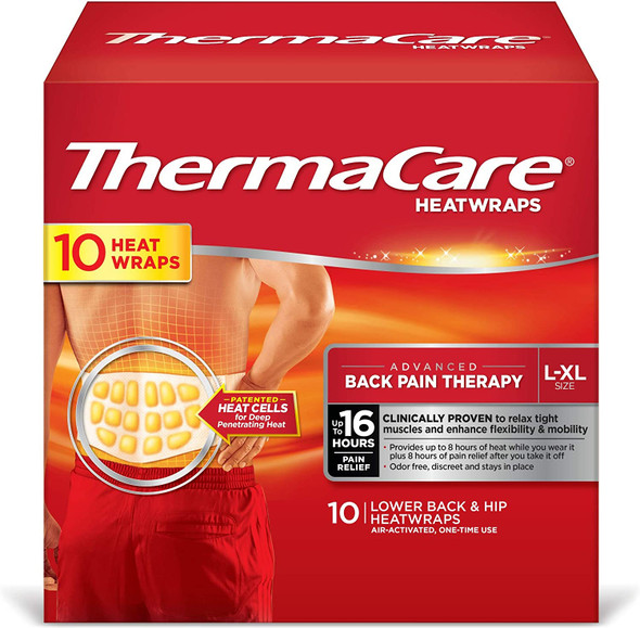 ThermaCare Advanced Back Pain Relief Therapy HeatWraps L/XL 10 Count