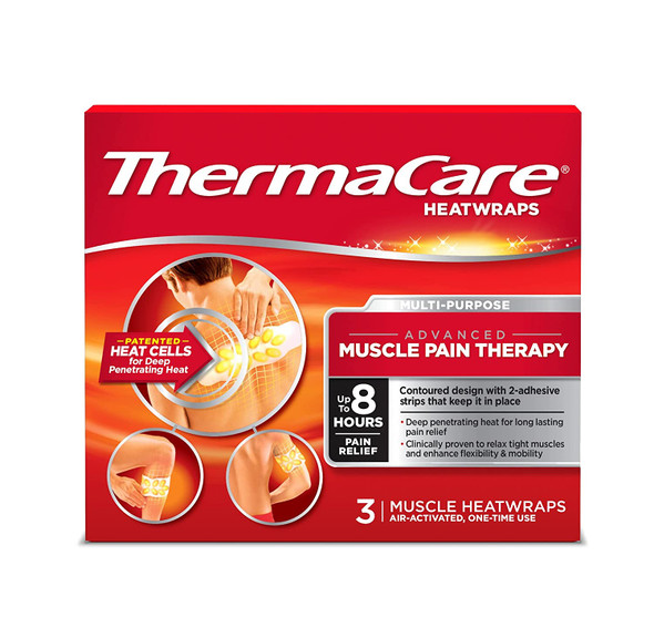 ThermaCare Portable Heating Pad Joint and Muscle Pain Relief Patches MultiPurpose Heat Wraps 3 Count