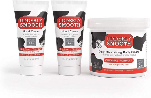 UDDERLY SMOOTH NonGreasy Hand and Body Moisturizer Cream Bundle 1 Kit 3 Count