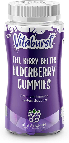 VITABURST Elderberry Gummies with Zinc and Vitamin C for Immune Boost Year Round Vegan Friendly