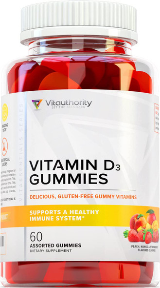 Vitauthority Vitamin D3 Gummies Best Tasting Vitamin D D3 Gummy Vitamins 60 Chews