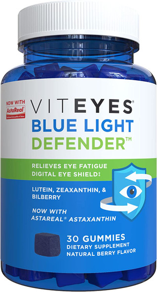 Viteyes Blue Light Defender Gummies with Astaxanthin Lutein  Zeaxanthin Trusted Eye Care Brand Eye Health Supplement in Place of Blue Light Glasses 30 Ct Gummies 0.65 pounds