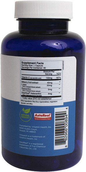 Viteyes Blue Light Defender Supplement Capsules Dietary Safeguard from Harmful Blue Light 90 Capsules