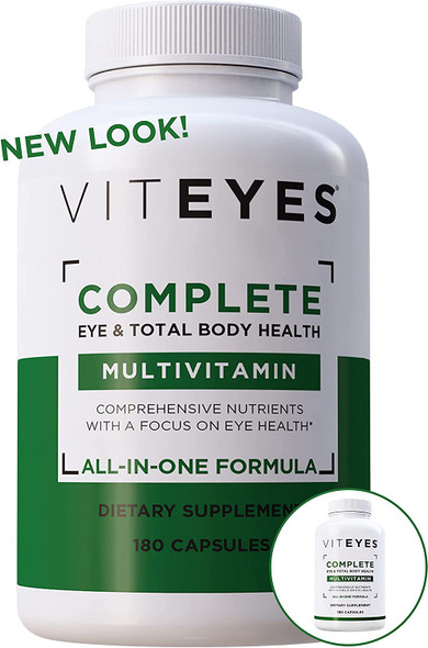 Viteyes Complete Eye  Total Body Health Multivitamin Nutritional Supplement 180 Capsules
