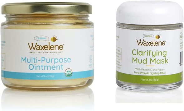 Waxelene MultiPurpose Ointment Organic Large Jar  Clarifying Mud Mask