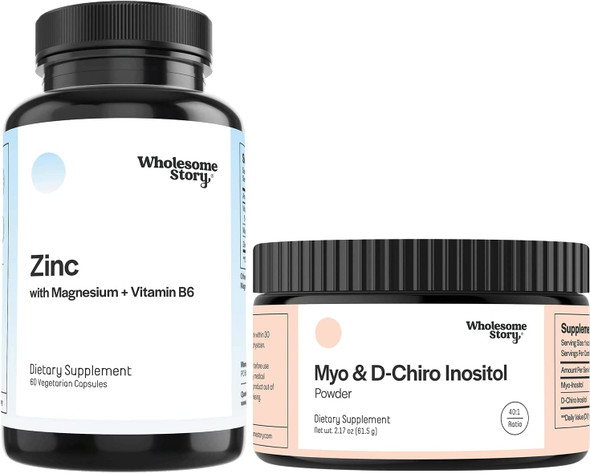 3in1 Zinc Picolinate Magnesium Glycinate Supplements with Vitamin B6  MyoInositol  DChiro Inositol Powder Blend