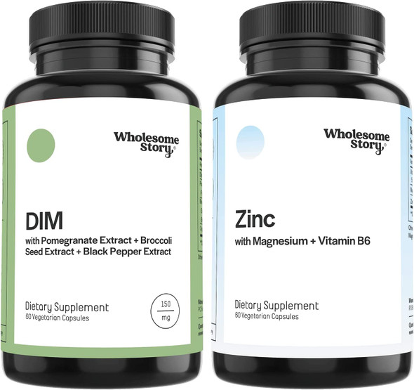 DIM Supplement for Women and Men with Pomegranate  3in1 Zinc Picolinate Magnesium Glycinate Supplements with Vitamin B6