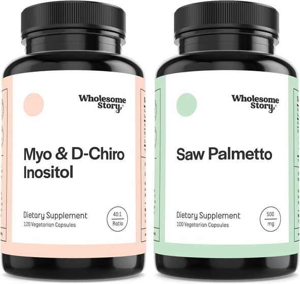 Myo  DChiro Inositol  Saw Palmetto  Hormone Balance Healthy Ovarian Function Fertility and Hair Support  Vegan Friendly