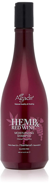 AGADIR Hemp & Red Wine Moisturizing Shampoo, 14.5 Fl Oz