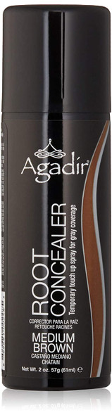 AGADIR Root Concealer For Gray Coverage, Medium Brown, 2 oz