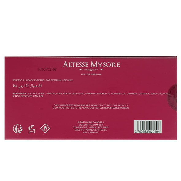 Altesse Mysore by Alexandre J Eau De Parfum 3.3 oz Spray
