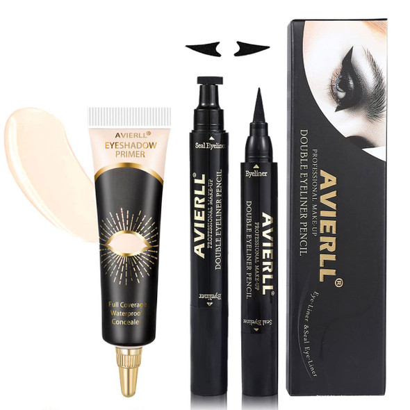 Winged Eyeliner Stamp-2 Pens Smudge Proof Waterproof Long Lasting quick flick wingliner Eyeshadow Primer