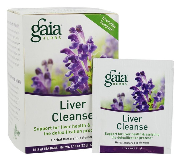 Gaia Herbs Liver Cleanse Herbal Tea - Supports Liver Health & Detoxification, with Schisandra for Antioxidant Support, 16 Tea Bags (packaging may vary)