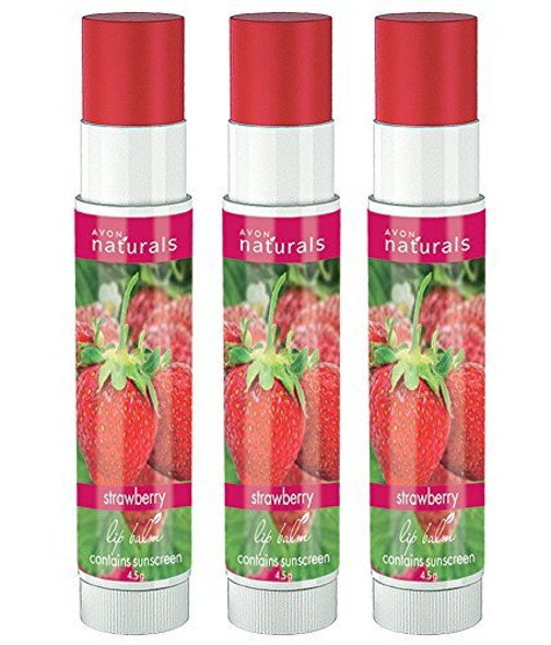 Avon New York Naturals Lip Balm - Strawberry (Pack of 3)