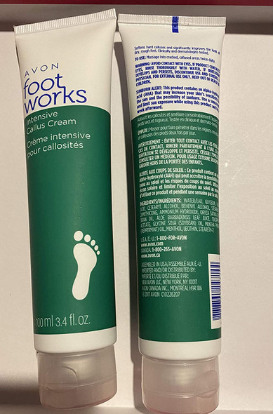 TWO (2) Avon Foot Works Intensive Callus Cream 3.4 Fl. Oz.