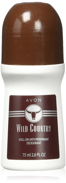 Avon Deodorant Men's Roll-on Wild Country, Long Lasting, Smooth Seductive Aroma and Quick-drying, 2.6oz/75ml