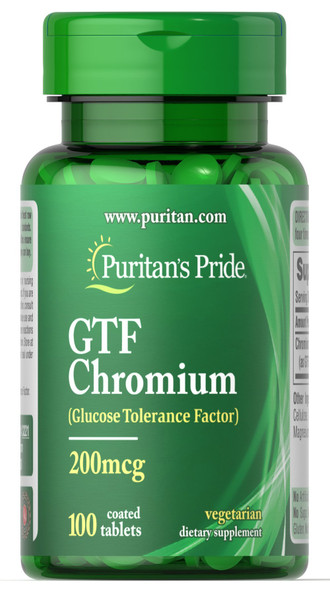 Puritan's Pride GTF Chromium 200 mcg-100 Tablets