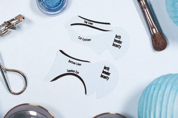 Beth Bender Beauty | 1 Cat Eyeliner & 1 Smokey Eye Stencil | Perfect Winged Tip Eyeliner | Made in USA | Reusable, Easy to Clean & Flexible | Cruelty Free & Vegan | Created By Celebrity Makeup Artist