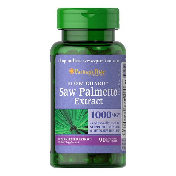 Puritans Pride Saw Palmetto 1000 Mg, 90 Count - Packaging may vary