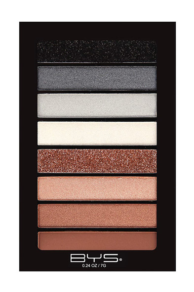 BYS Women's 8-Piece Eye Shadow Palette, Easy Blendable Eye Pigments, Bare All
