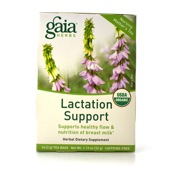 Gaia Herbs Lactation Support Herbal Tea, 16 Tea Bags (Pack of 2) - Lactation Supplement for Breastfeeding Mothers, Supports Healthy Milk Flow & Enhances Breast Milk Nutrition, USDA Organic